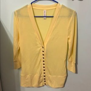 Zenana Outfitters- Yellow Button Down Cardigan